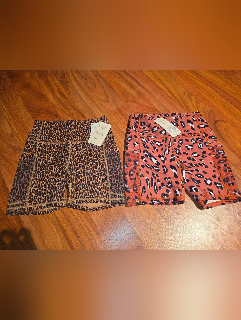 Nwt Fabletics Leopard Print Athletic Bike Shorts Bundle - Picture 2 of 6